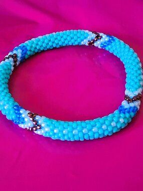 Sashka Beaded Beach Girl Artisan Bracelet Roll on NEW